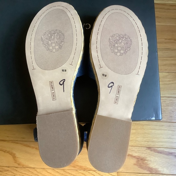 Vince Camuto Meterry Adjustable Wedge Sandals Denim SZ 9 - Picture 13 of 16
